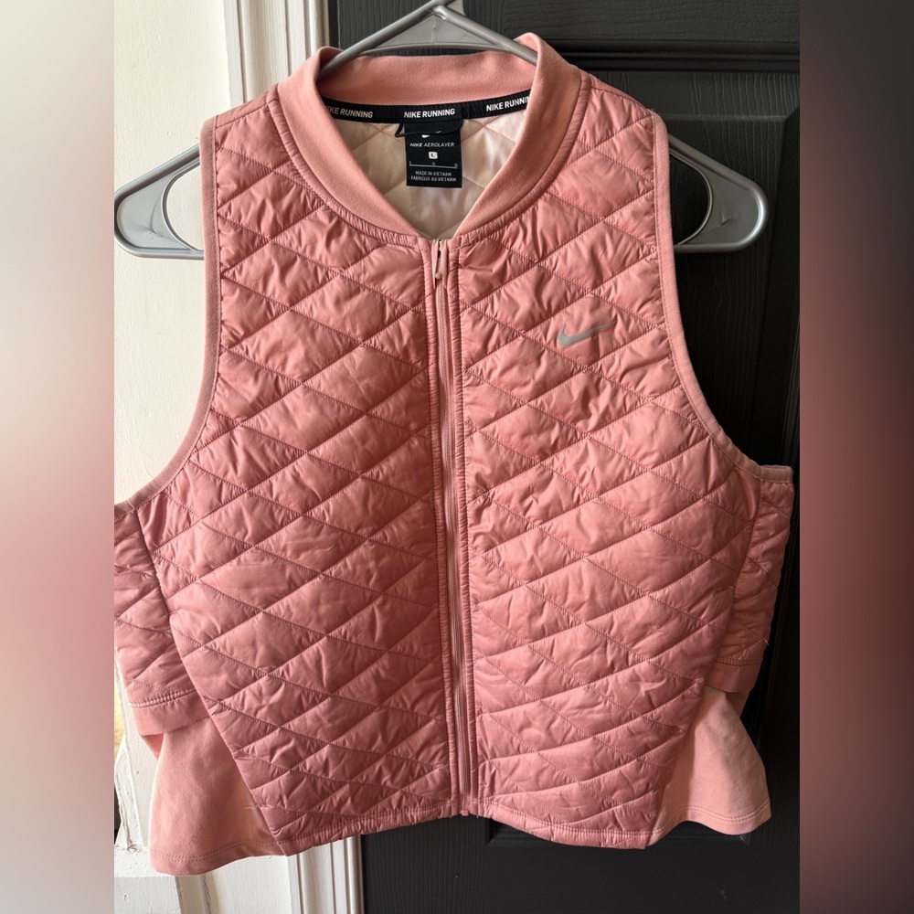 Nike Women's Aerolayer Blush Pink Running Quilted Vest